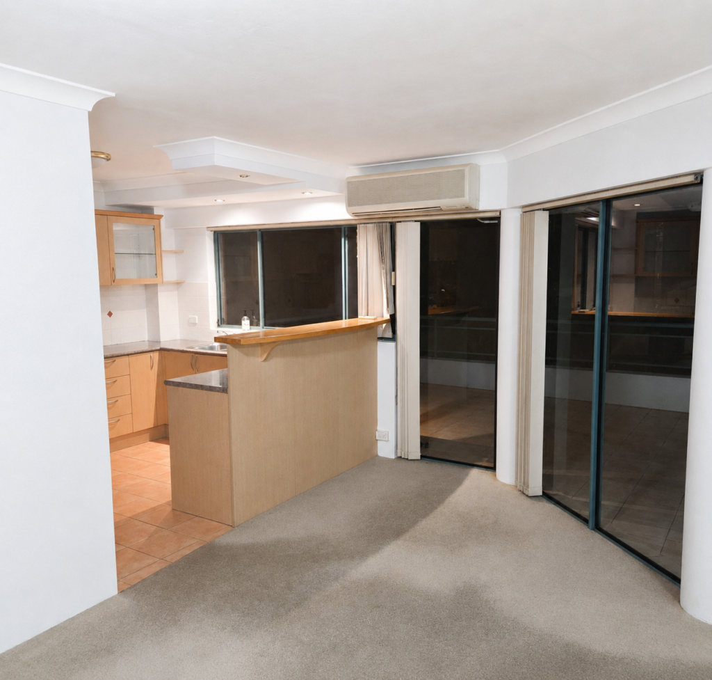 Clean open-plan kitchen and living area ready for end of lease inspection, Sydney